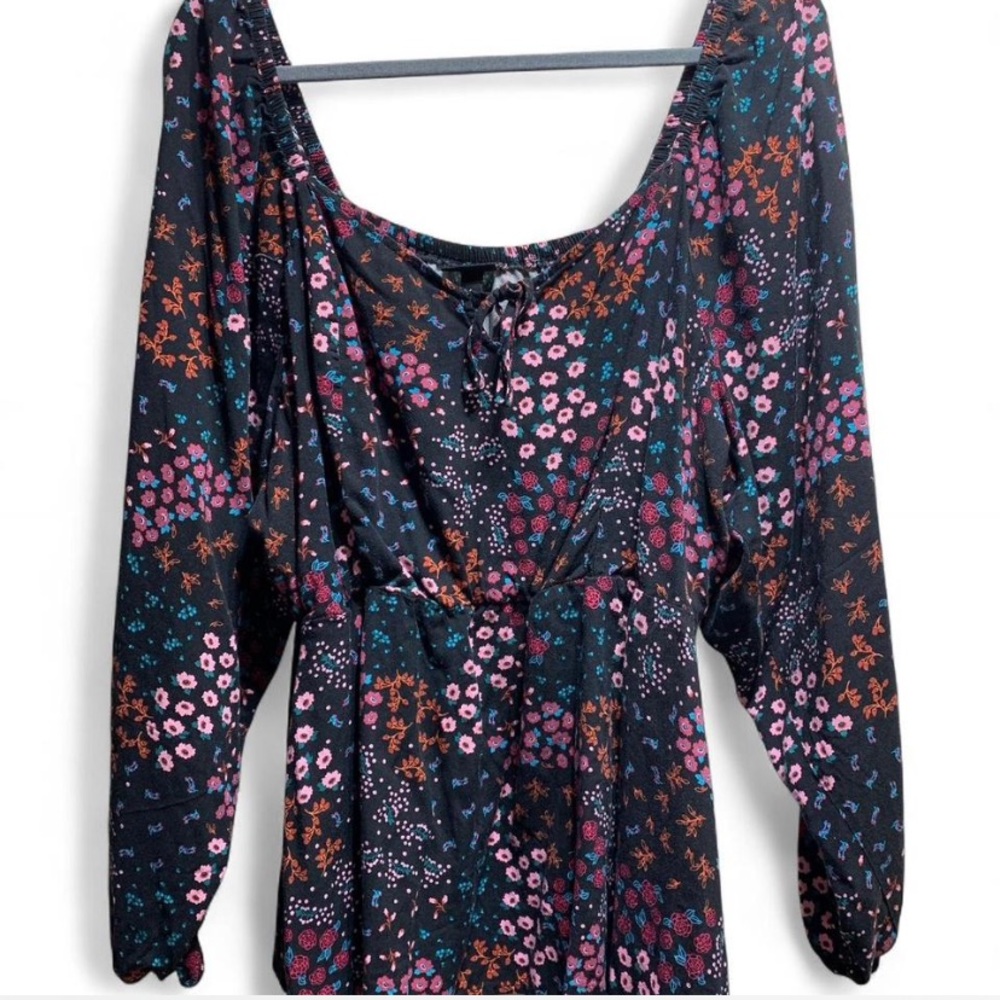 Torrid Black Floral Blouse
